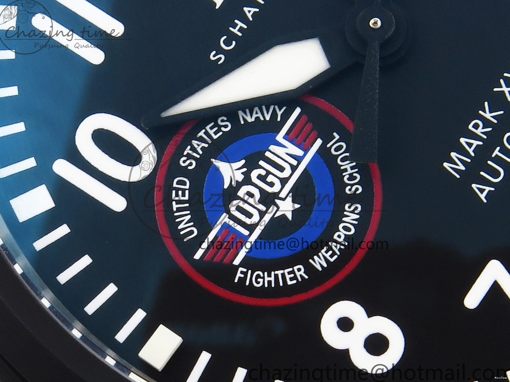 MIROTIME 0519 Mark XVIII Top Gun “SFTI” Black Ceramic IW324712 ZF 1:1 Best Edition on Green Nylon Strap A Tailored 7025